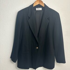 VTG Dumas 100% Wool Black Coat Size 14